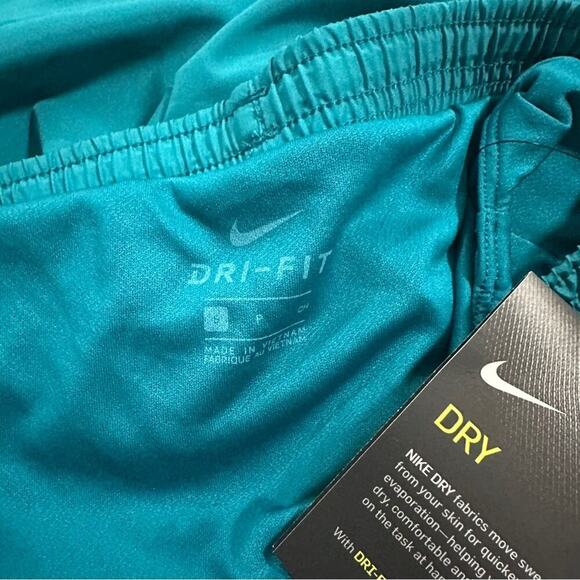 Nike Men's Teal Blue Large Swoosh Dri Fit Running‎ Activewear Shorts Size S - Picture 5 of 9